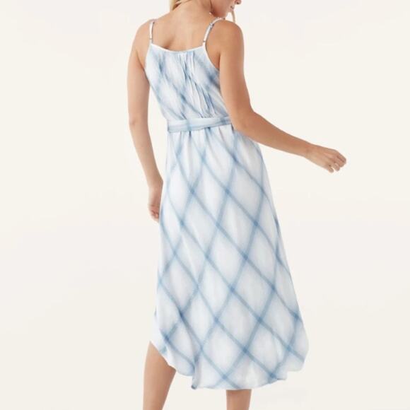 Splendid Women's Blue/White Sleeveless Coastal Chambray Plaid Dress sz S - Picture 7 of 7